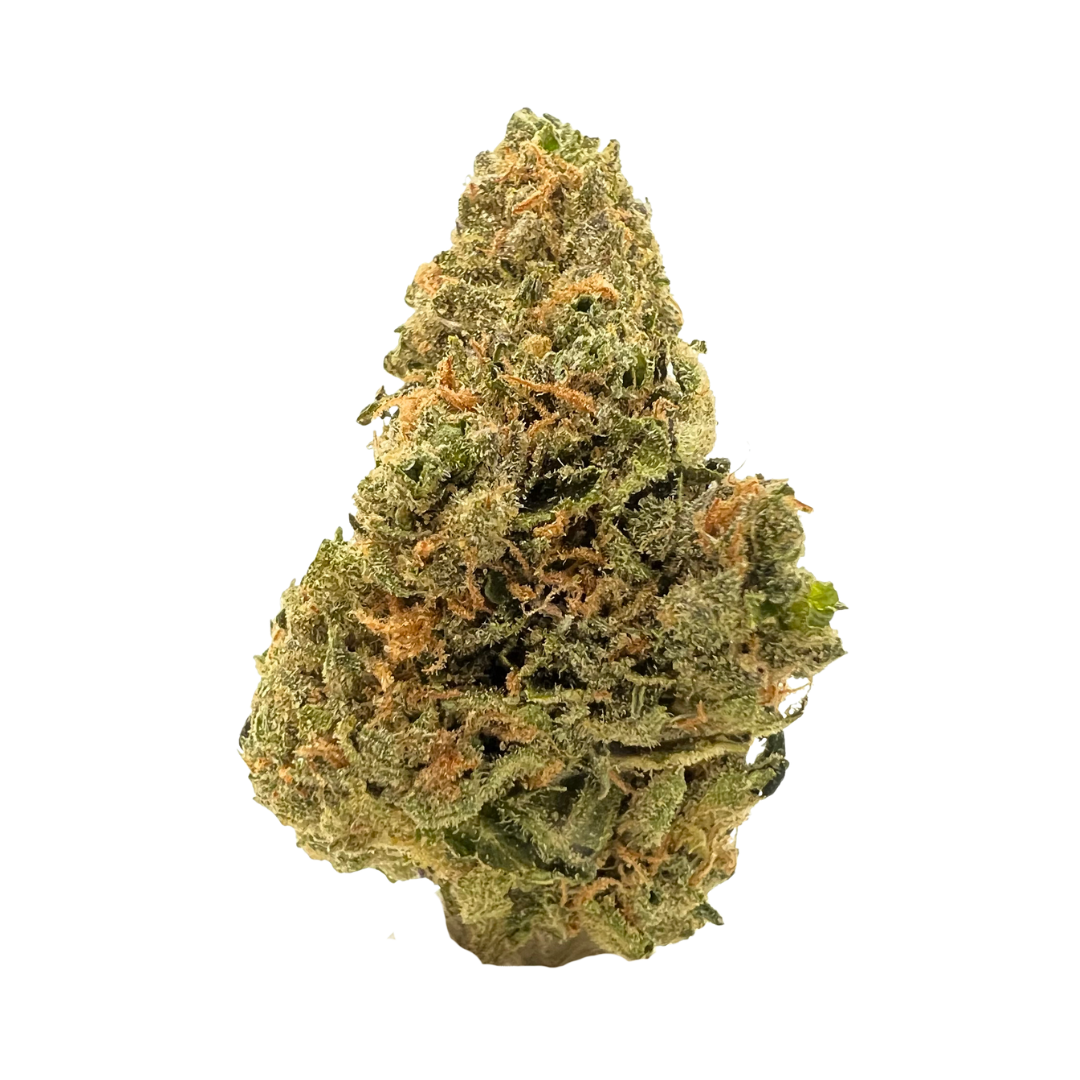 Blue Dream sativa flower — dense bright green buds with orange pistils, frosty trichomes, and earthy-blueberry aroma. Shop now at Consider It Flowers.