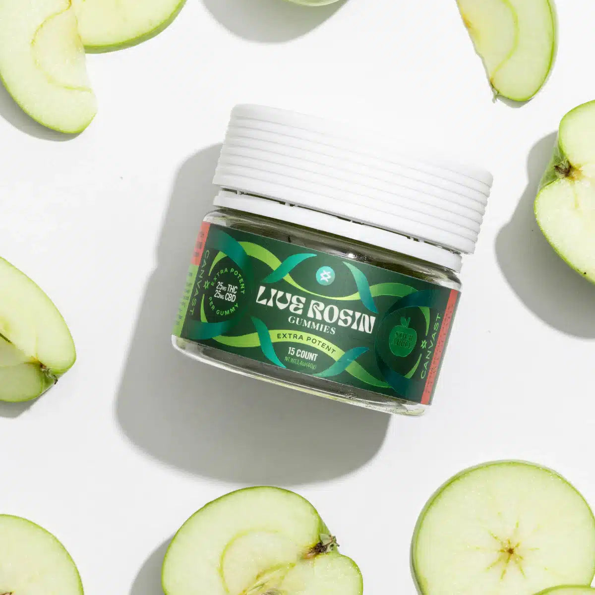 Shifters™ Sour Apple Live Rosin Extra Potent Gummies by Canvast Supply Co. (15 CT) 375 MG THC