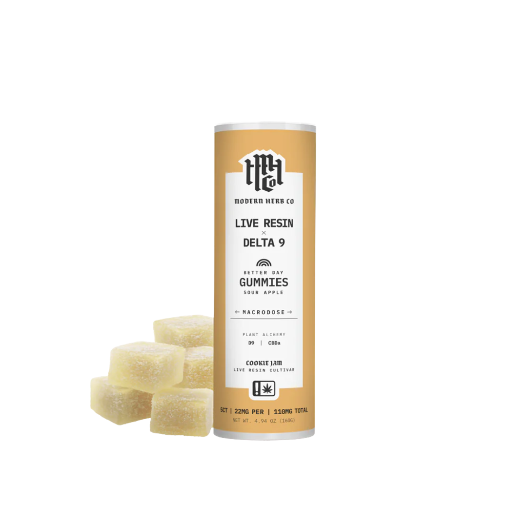 Sour Apple Live Resin (Anytime) Gummies by Modern Herb Co (5 CT) 100 MG THC