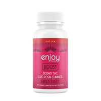 Enjoy Hemp Boost Sativa Gummies 300mg THC bottle.