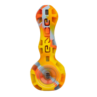 Eyce Spoon silicone pipe with glass bowl, stash jar, and built-in poker. Ready for rugged use. Available at Consider It Flowers.