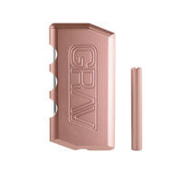 GRAV Dugout with built-in grinder, taster, and flower storage in a compact aluminum smoking device with carry case and keychain clip