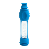 GRAV Octo-Taster with silicone sleeve – portable one-hitter with ash-catching tip, glass screen, and protective cover for pre-packed travel.