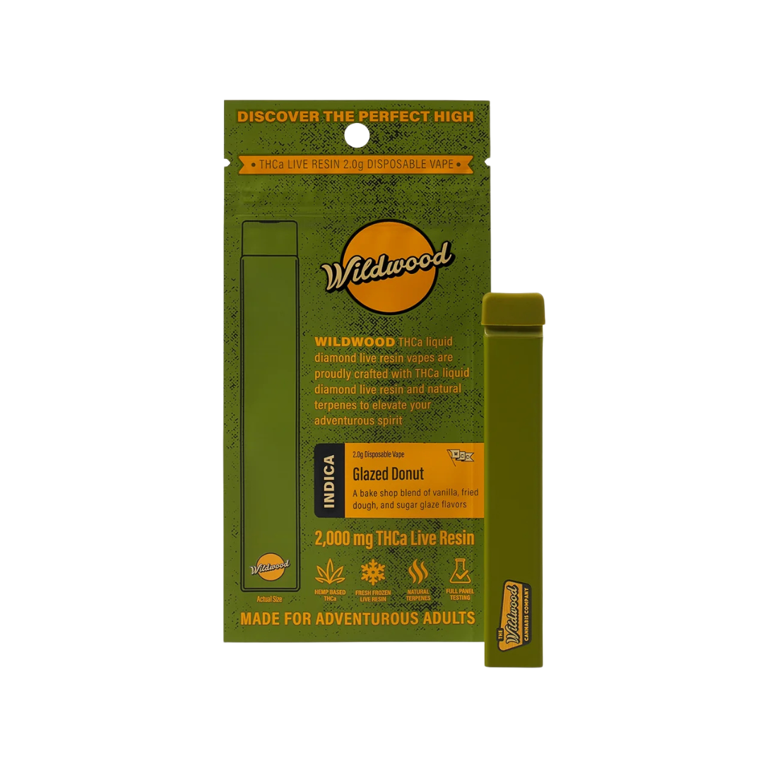 Glazed Donut THCA Live Resin 2G Vape by Wildwood Glazed Donut THCA Live Resin 2G Vape by Wildwood