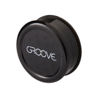 Sleek black Groove acrylic grinder with magnetic lid and sharp teeth. Durable, discreet, and great for daily use.