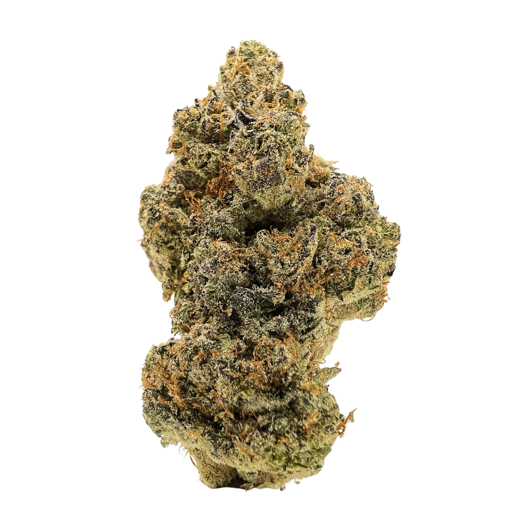 Guava Exotic Private Reserve THCa flower with tropical green and purple tones, frosty trichomes, and sweet, fruity aroma—available now at Consider It Flowers.