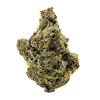Hella Jelly cannabis buds with sweet cherry and berry flavors, featuring neon green nugs and sparkling crystal trichomes.