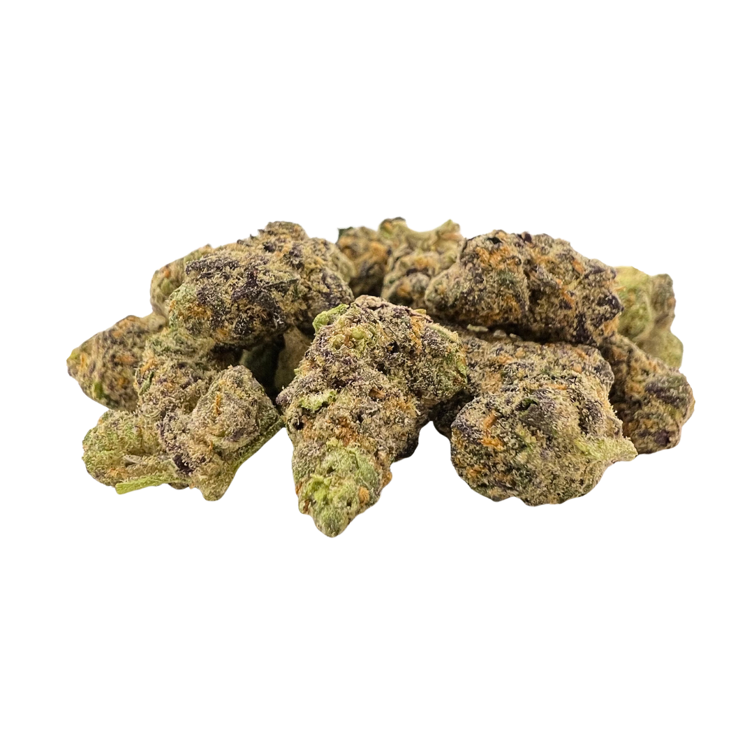 Hella Jelly Private Reserve Smalls—sativa with bold cherry-berry flavor, army green buds, and clear-headed, energizing effects now available with Consider It Flowers.