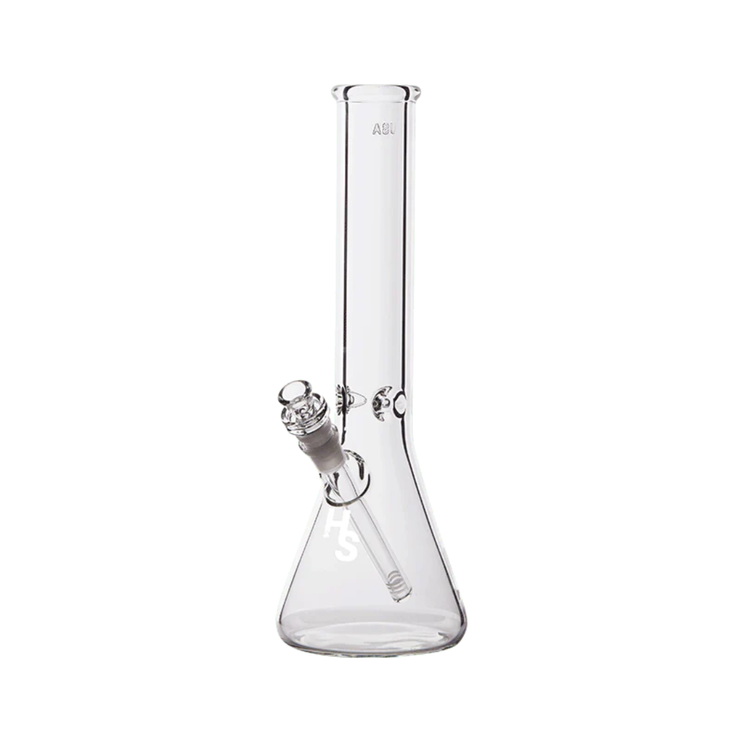 Higher Standards Heavy Duty Beaker water pipe made from thick borosilicate glass, available now at Consider It Flowers for shipping or local Nashville delivery.