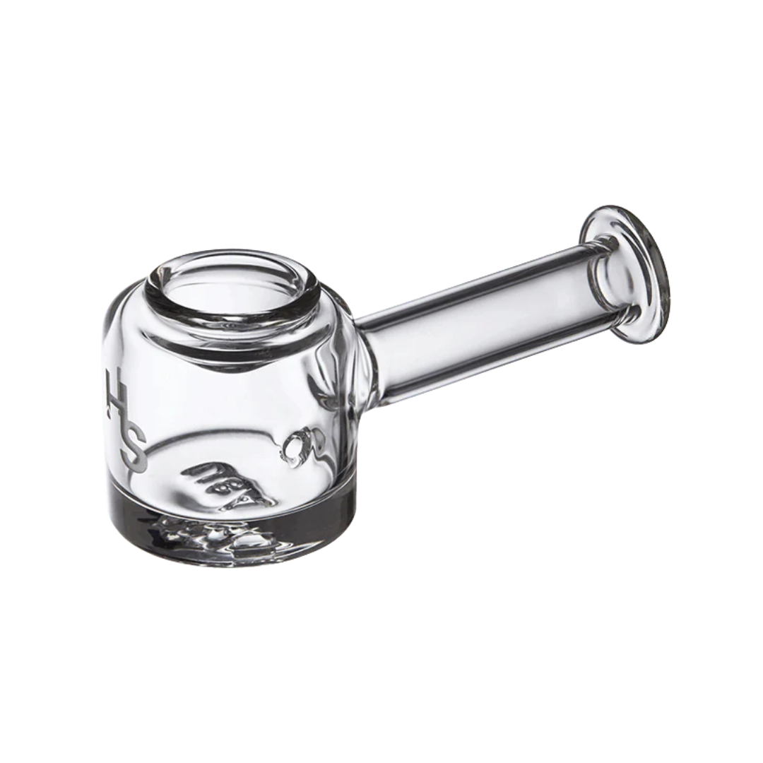 Higher Standards Heavy Duty Spoon Pipe made from thick borosilicate glass, available now at Consider It Flowers for premium sessions.