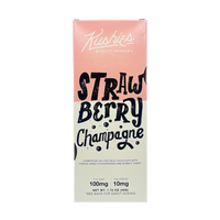 Strawberry Champagne Chocolate Bar by Kushie’s with popping candy, strawberries, gold dust, and 100mg THC – shop now at Consider It Flowers.