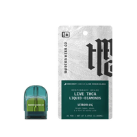 Modern Herb Co Lemon OG Indica Liquid Diamonds pod refill with live resin blend. Bright citrus flavor and relaxing effects.