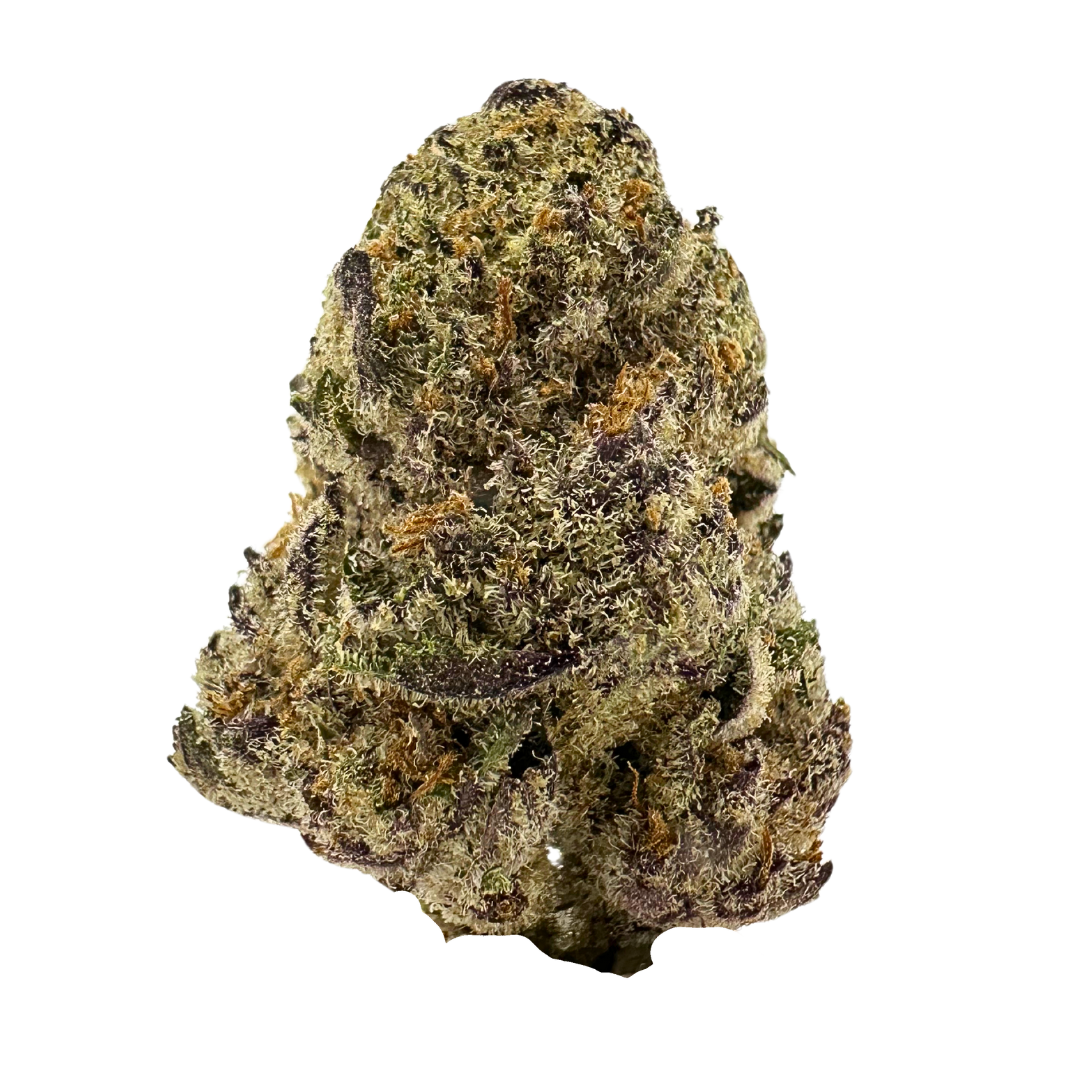 Monkey Bizzness indica strain with dense olive buds, purple undertones, and grassy-skunk flavor. Shop now at Consider It Flowers!