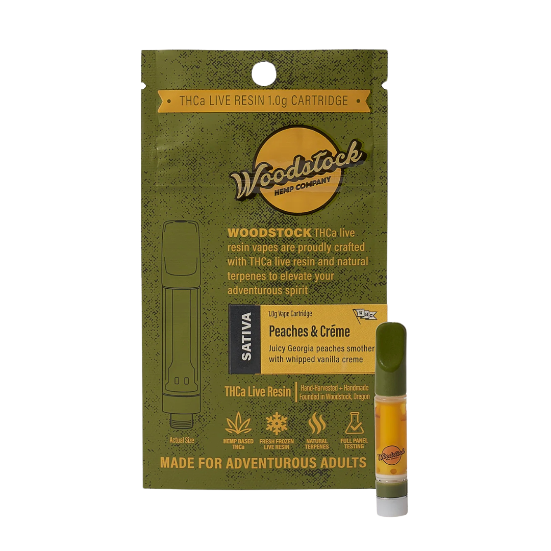 Peaches & Creme THCA Live Resin 1G Cartridge by Wildwood