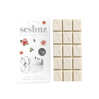 Seshnz Cookies & Cream Mushroom Blend Chocolate Bar with white chocolate and cookie crunch, available now at Consider It Flowers.