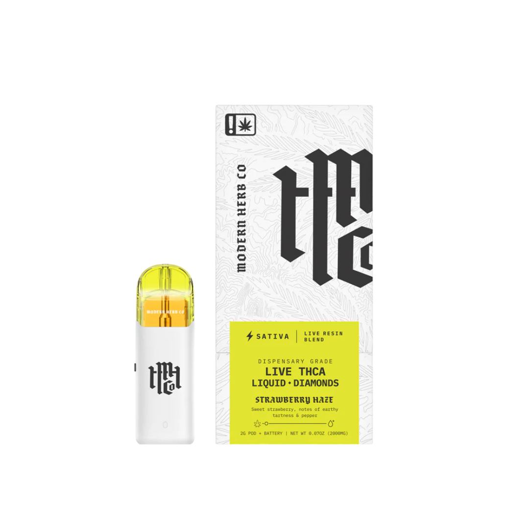 odern Herb Co Pod Starter Kit – Strawberry Haze Sativa, 2G THCa Liquid Diamonds. Includes rechargeable device & pod. Shop now.