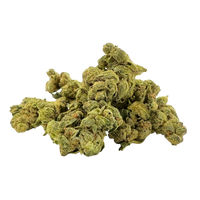 Triangle OG Kush premium indica smalls with forest green frosty buds, citrus-spice flavor, and relaxing creative effects. Shop at Consider It Flowers.