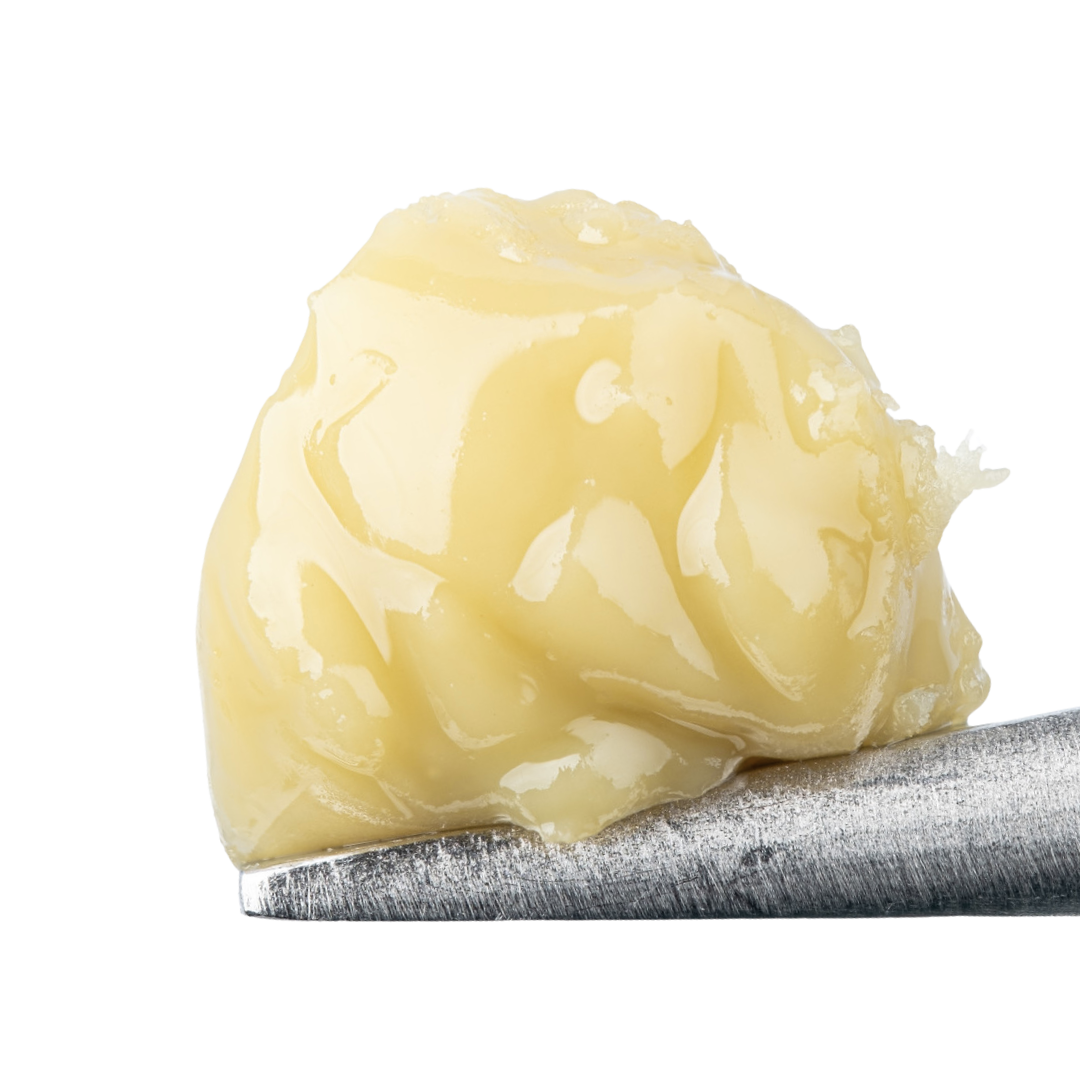 Golden Trop Cherry live rosin on a dab tool with a creamy, terpene-rich texture. Available now at Consider It Flowers – shop premium concentrates online.