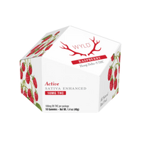 WYLD Raspberry Sativa Gummies with 10mg THC each—uplifting, fruity, and perfect for daytime energy and creative focus.