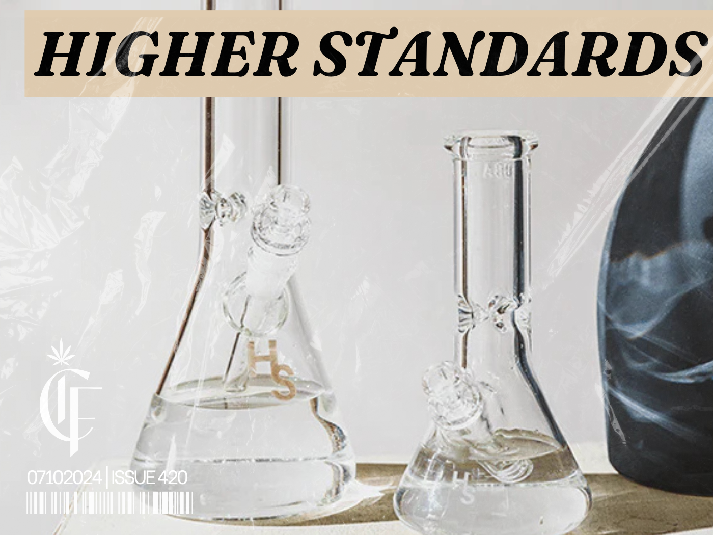 Higher Standards glass pieces displayed in natural light. Shop premium glassware and accessories now at Consider It Flowers.