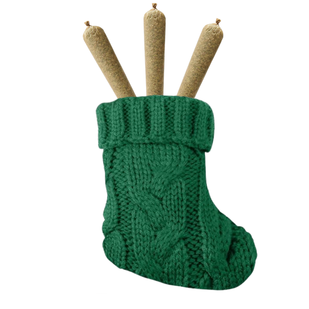 Shop Holiday THCa preroll stocking with 3 premium 1G prerolls (sativa, hybrid, indica) ready to smoke. Buy THCa online fast.
