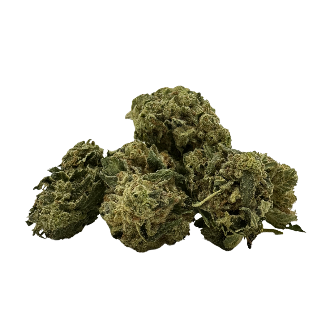 Premium Smalls of Banana Punch flower - dense, frosty buds bursting with tropical banana, citrus, and berry aroma.