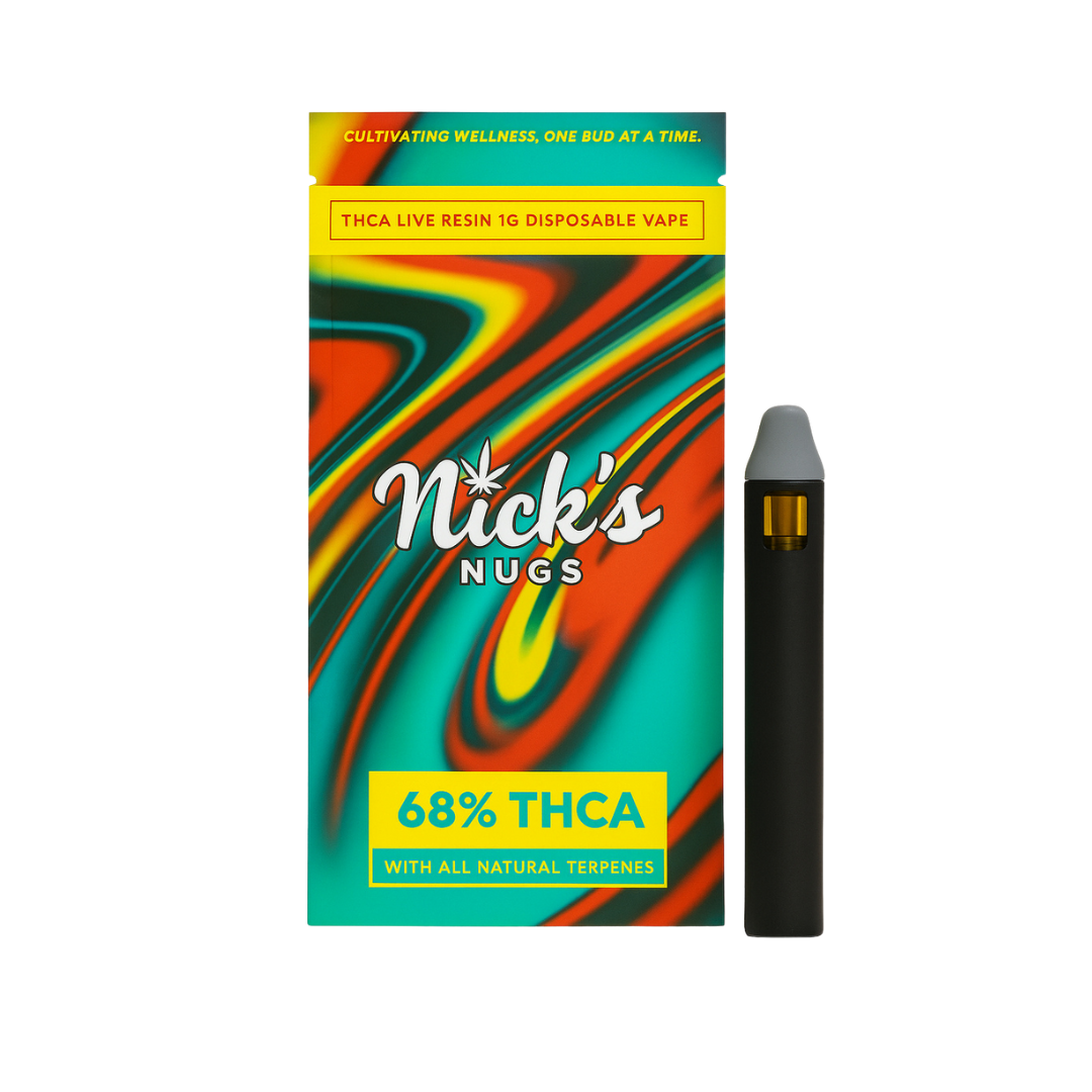 Black Rainbow Sherbert 1G Vape by Nick’s Nugs — creamy cherry, vanilla, and gas flavor. Buy THCa vapes online with fast shipping.