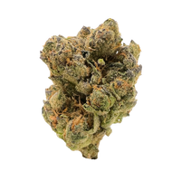 Blue Nerdz premium hybrid flower with sparkling purple-green buds, fruity blueberry-apple flavor, and balanced uplifting effects.
