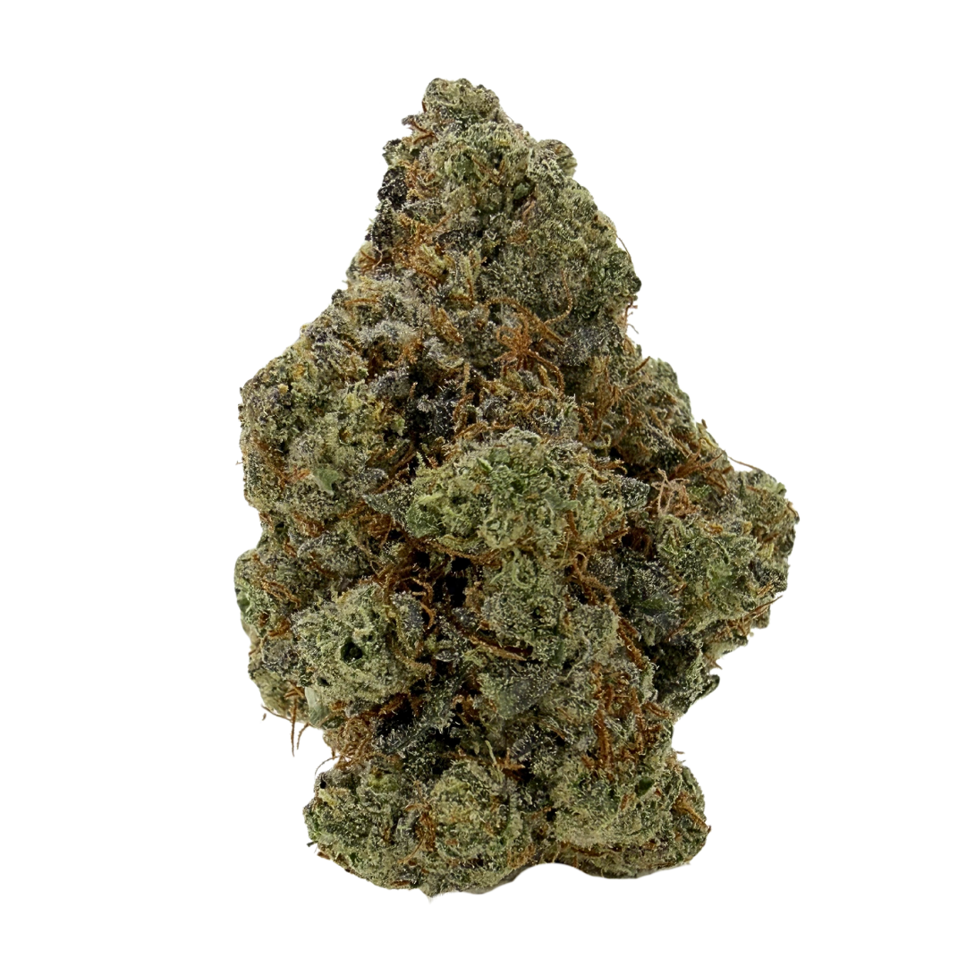 Buddha Cake indica strain with purple and green buds and citrus-earthy aroma. Shop THCa flower online with shipping and Nashville delivery.