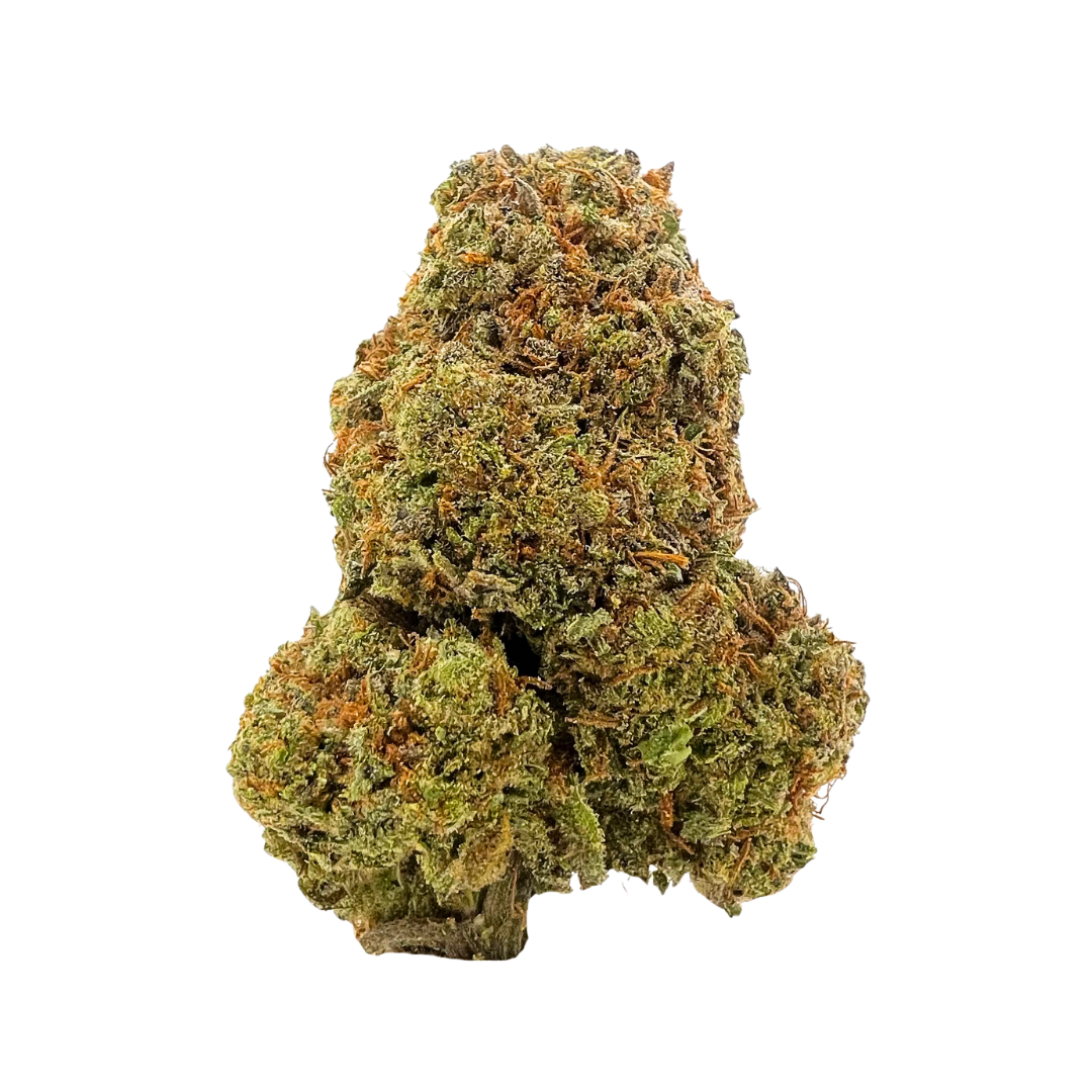 Carbon Fiber Premium Sungrown THCa Hybrid strain flower, frosty olive green buds with red-orange hairs. Shop online THCa delivery at Consider It Flowers.