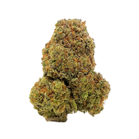 Carbon Fiber Premium Sungrown THCa Hybrid strain flower, frosty olive green buds with red-orange hairs. Shop online THCa delivery at Consider It Flowers.