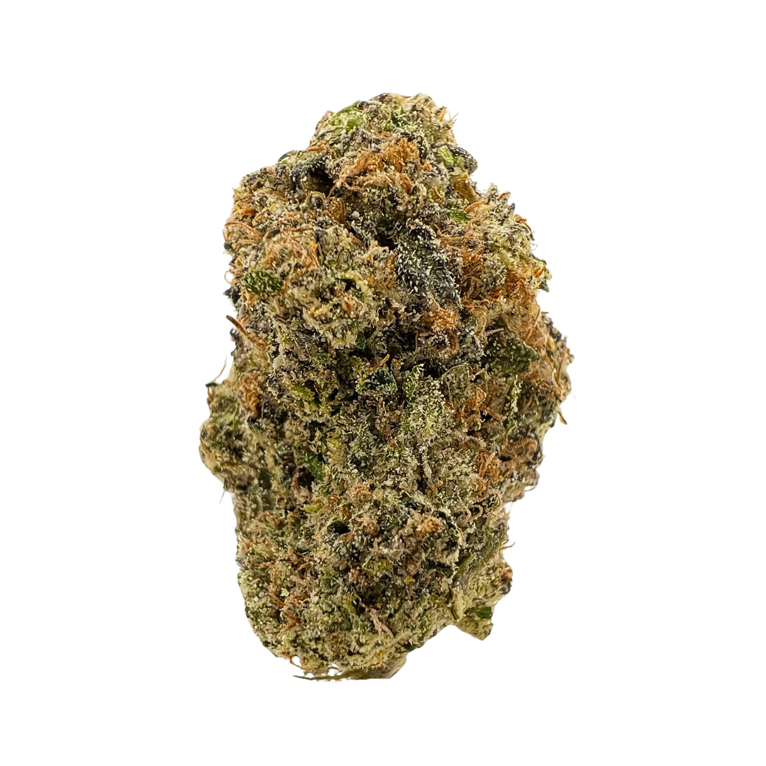 Cosmic Candy hybrid THCa flower with purple tones and frosty trichomes. Buy THCa flower online with fast nationwide shipping.