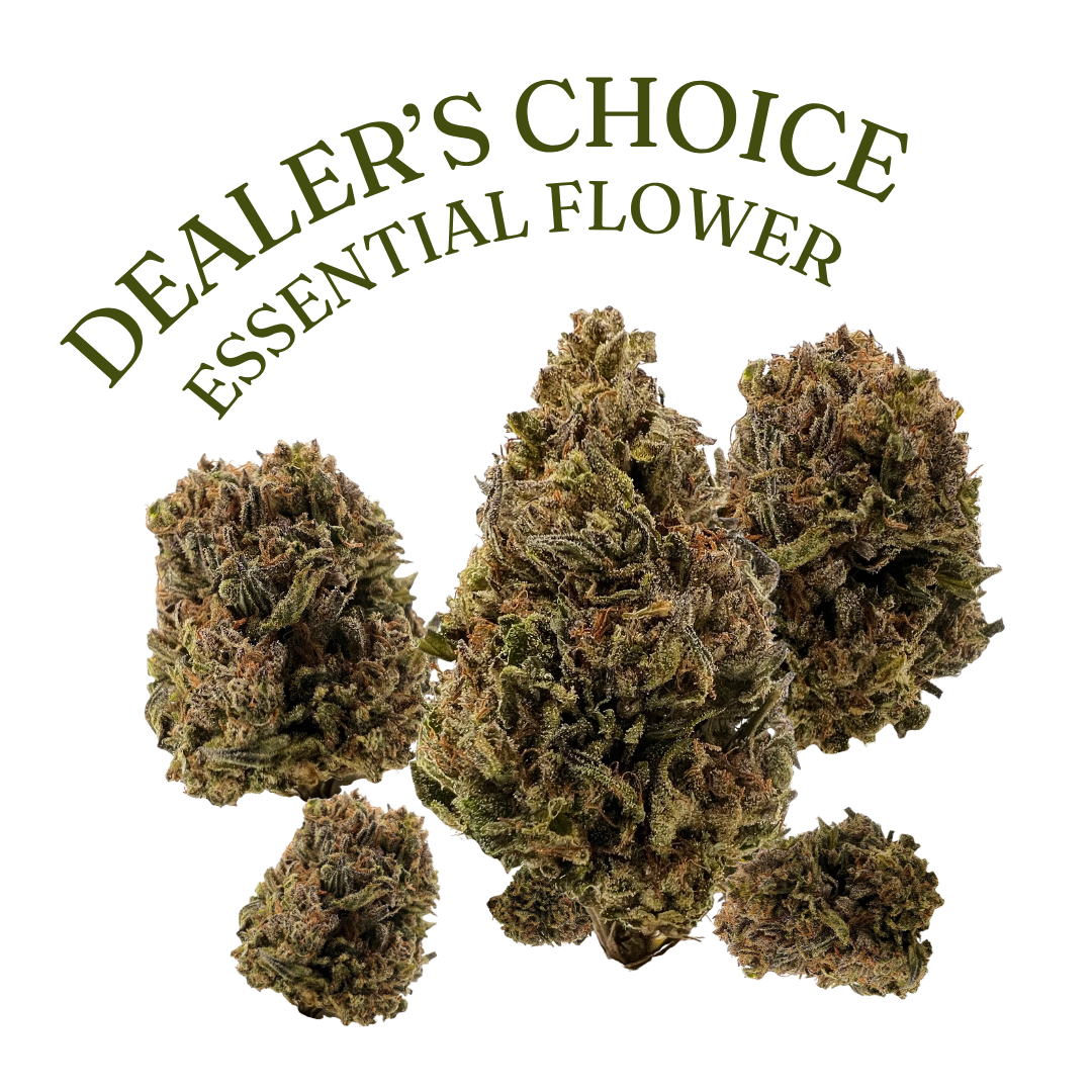 Buy Essential THCa Flower online from Consider It Flowers. Dealer’s Choice quality THCa flower with rotating genetics, available in Sativa, Hybrid and Indica.
