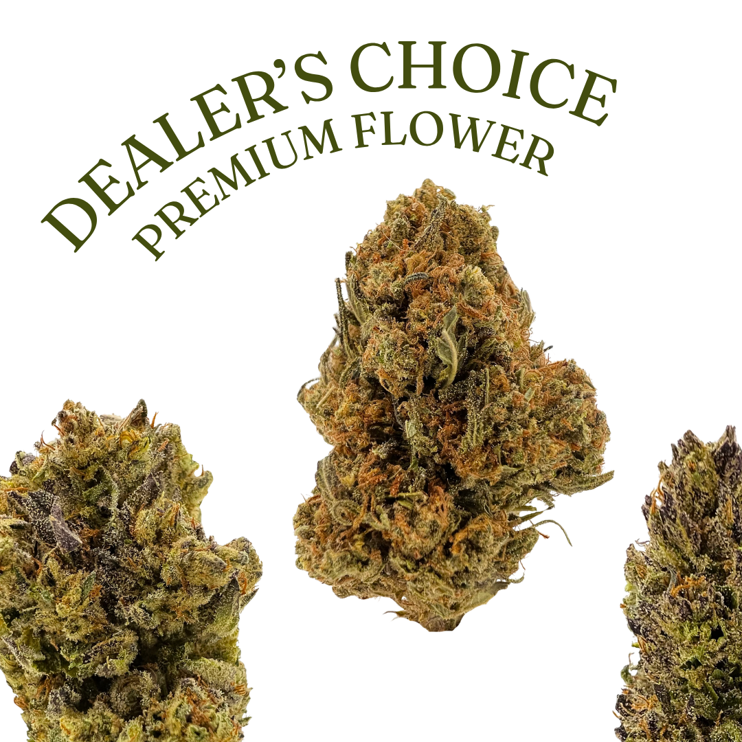 Buy Premium THCa Flower online from Consider It Flowers. Dealer’s Choice premium indoor THCa flower with rotating genetics and top-quality buds.