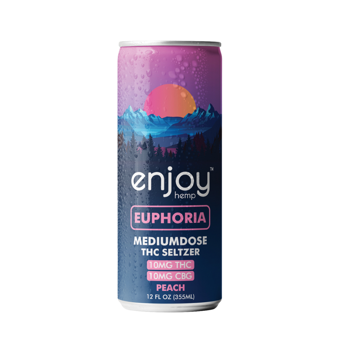 Enjoy Hemp Euphoria Peach THC + CBG drink for focus and fun. Buy THC drinks online with fast delivery from Consider It Flowers.