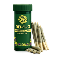 Girl Scout Cookies THCa preroll pack by BBXLG featuring ten 1 gram prerolls hand-packed with real premium flower and sweet cookie, vanilla, earthy, spicy, and light gas indica flavor notes