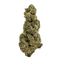 Glazed Donut hybrid strain with frosty dark green buds, orange hairs, and bold garlic-vanilla flavor. Shop now at Consider It Flowers.