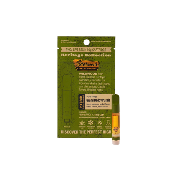 Grand Daddy Purple THCA Live Resin 1G Cartridge by Wildwood