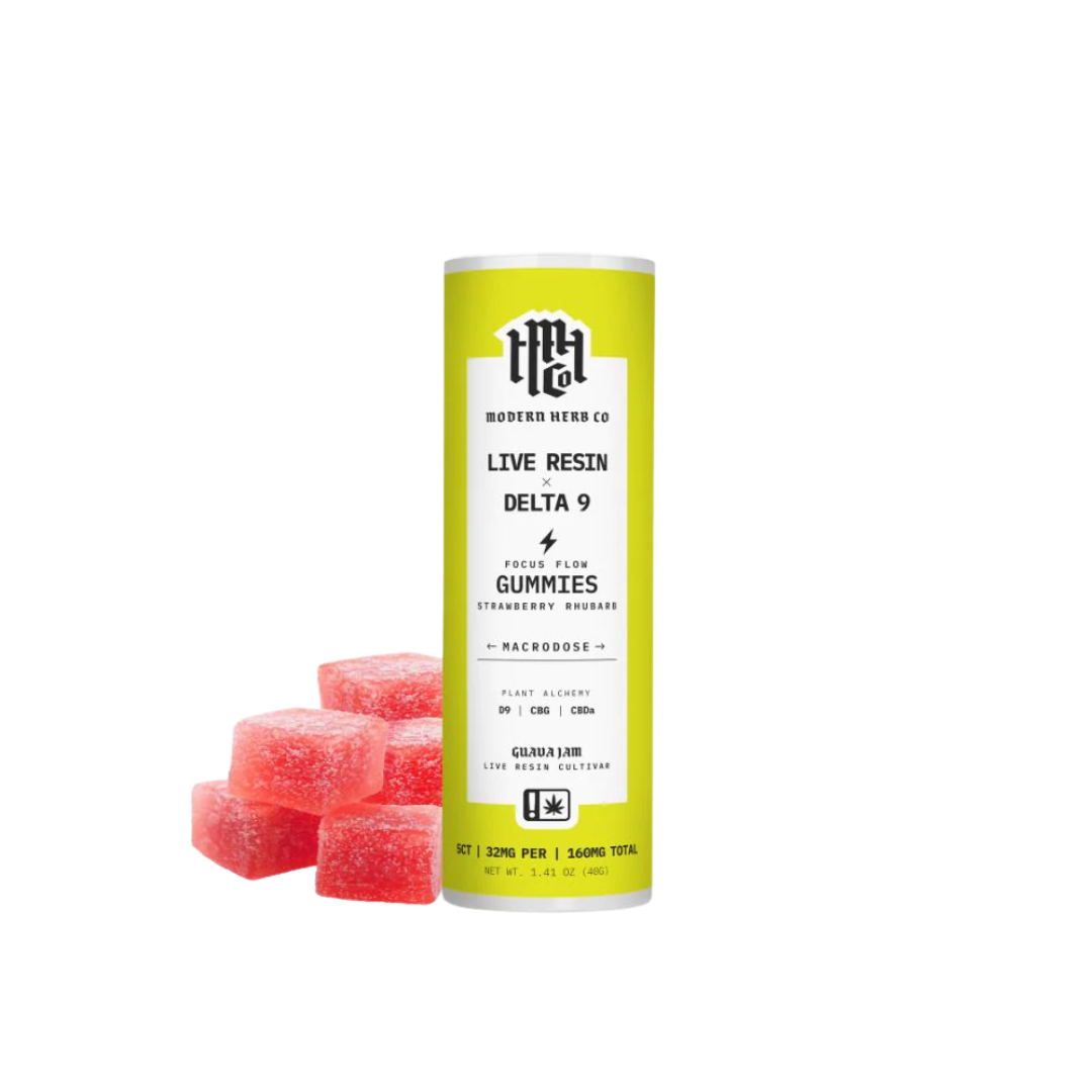 Strawberry Rhubarb Live Resin (Daytrip) Gummies by Modern Herb Co (5 CT) 100 MG THC