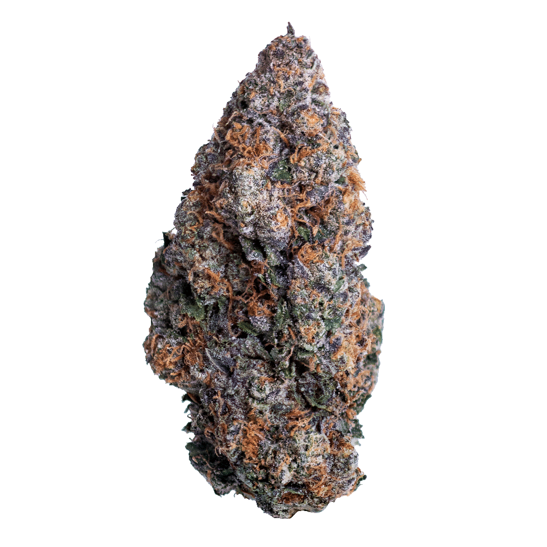 Headband buds: purple and green with orange hairs and resin. Pungent gas, citrus, and skunk aroma. Smooth, creamy smoke. A must-try!