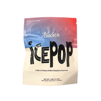 Kushies Ice Pop Gummies — 100mg THC pack with cherry and blue raspberry flavors. Shop THC edibles shipped fast from Consider It Flowers.