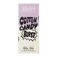 Kushies Cotton Candy Burst 100MG THC white chocolate bar with cotton candy pop rocks and crunch topping. Shop this fun edible today.
