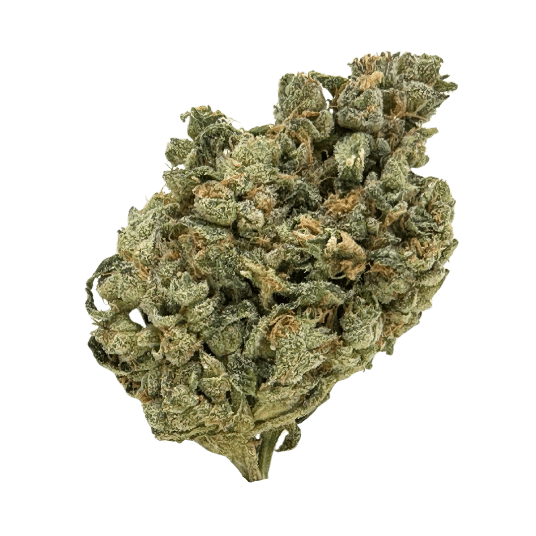 LA Push Pop strain: chunky green buds with orange hairs and crystals. Sweet grape aroma with grape, vanilla, and pepper flavors when smoked.