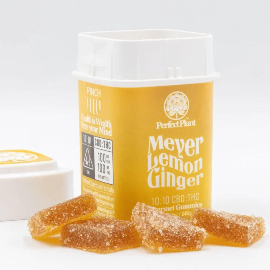 Meyer Lemon Ginger THC & CBD Gummies by Perfect Plant (25 CT) 250 MG THC