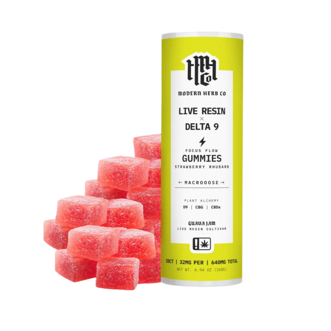 Strawberry Rhubarb Live Resin (Daytrip) Gummies by Modern Herb Co (20 CT) 400 MG THC
