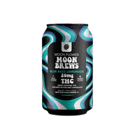 Moon Brews Blue Razz Lemonade 20MG THC drink. Fast-acting cannabis beverage. Shop online with quick Nashville delivery.