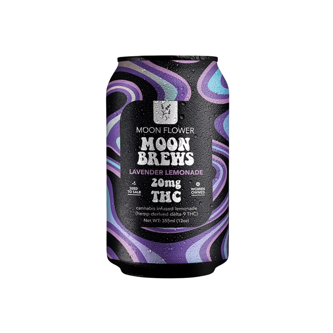 Moon Brews Lavender Lemonade 20MG THC beverage. Fast-acting cannabis drink. Shop THC drinks online with Nashville delivery.
