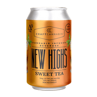 New Highs Sweet Tea offers 5mg Delta-9 THC per can with the comforting taste of sweet tea, uplifting effects, and a low-calorie twist.