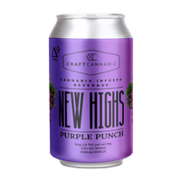 New Highs Purple Punch pairs classic grape flavor with 5mg Delta-9 THC, offering juicy sweetness and deep relaxation.