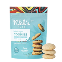 Soft-baked golden sugar cookies in a 10-pack, perfectly portioned with 3mg THC each—delicious, discreet, and ready to enjoy.